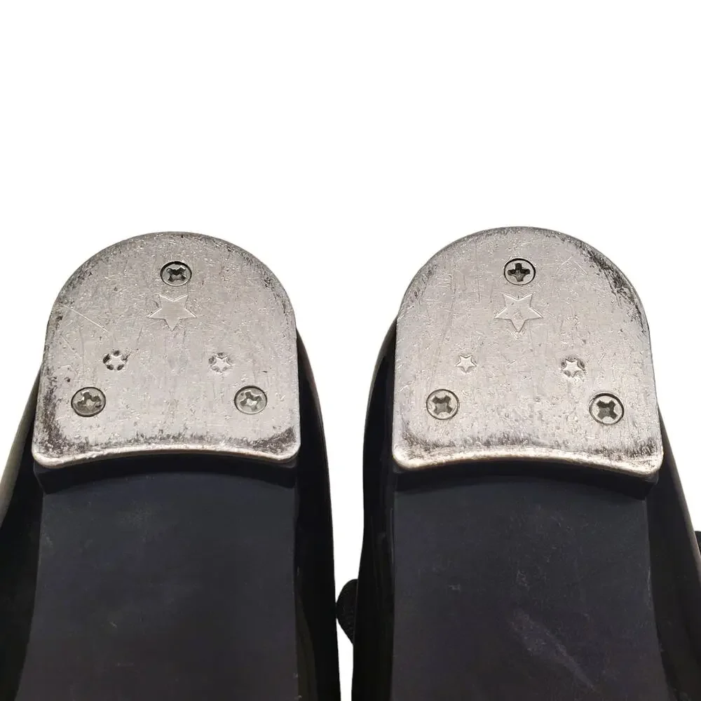 Girls Freestyle Dancewear Tap Shoes Black Patent Leather Girls Size 10 Tap Shoes